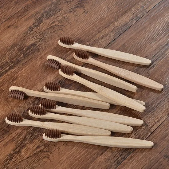 10 pcs Kids Eco Friendly Bamboo Toothbrush Soft Bristles