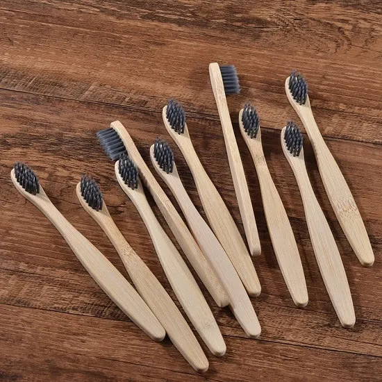 10 pcs Kids Eco Friendly Bamboo Toothbrush Soft Bristles