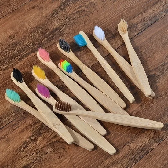 10 pcs Kids Eco Friendly Bamboo Toothbrush Soft Bristles