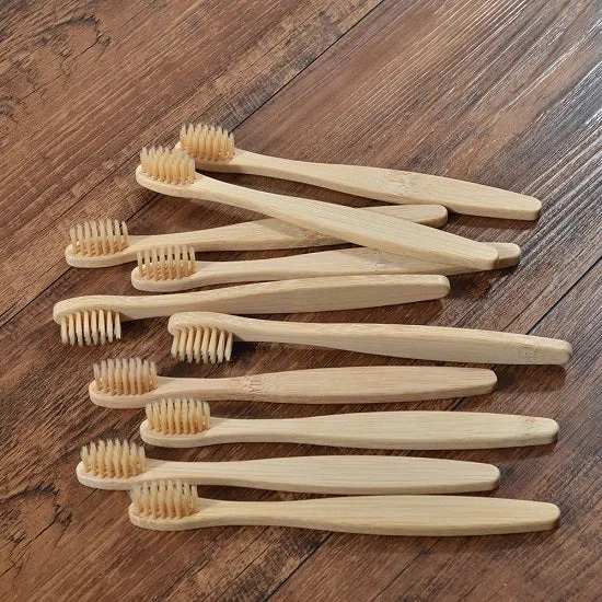 10 pcs Kids Eco Friendly Bamboo Toothbrush Soft Bristles
