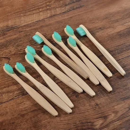 10 pcs Kids Eco Friendly Bamboo Toothbrush Soft Bristles