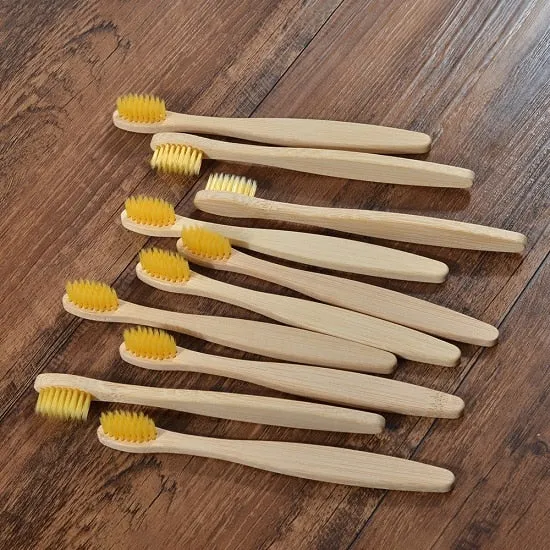 10 pcs Kids Eco Friendly Bamboo Toothbrush Soft Bristles