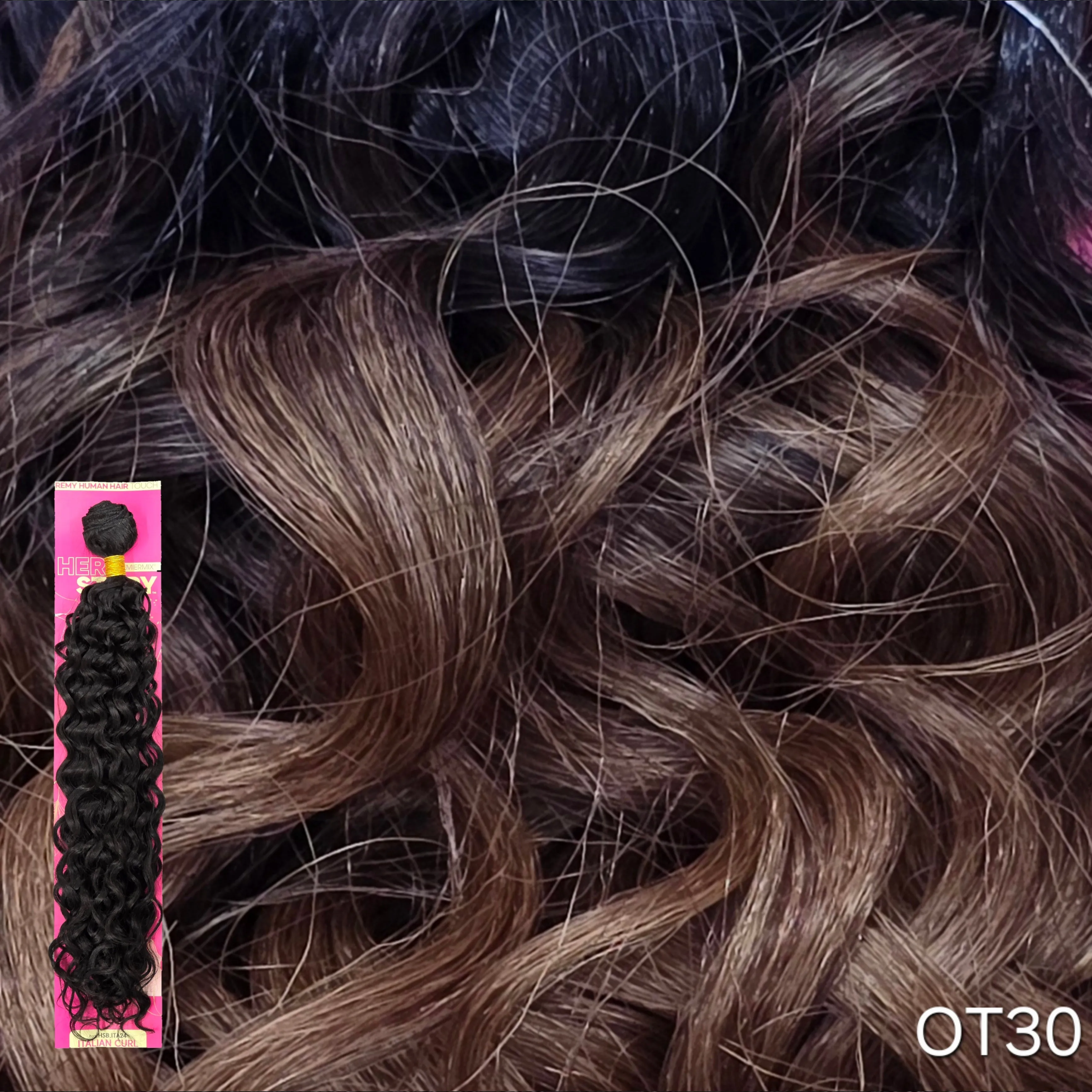 (24") Beshe HER STORY PremierMix Remy Touch Italian Curl Weaving (HSB.ITA24)