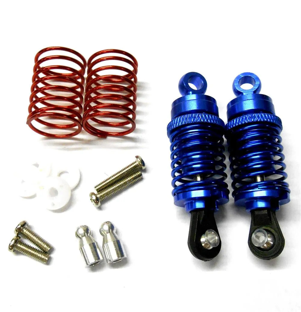 58050B 1/10 Scale RC Alloy Shock Absorbers Damper Set x 2 Blue 50mm Long