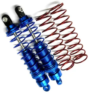 58290B 1/10 Scale RC Alloy Shock Absorbers Damper Set x 2 Blue 90mm Long