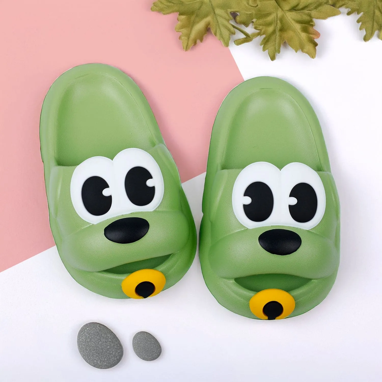 Baby Moo Dog Waterproof Soft Slippers Anti-Skid Sliders - Green