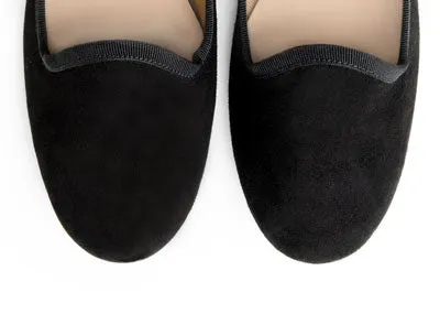 Black suede women's loafers