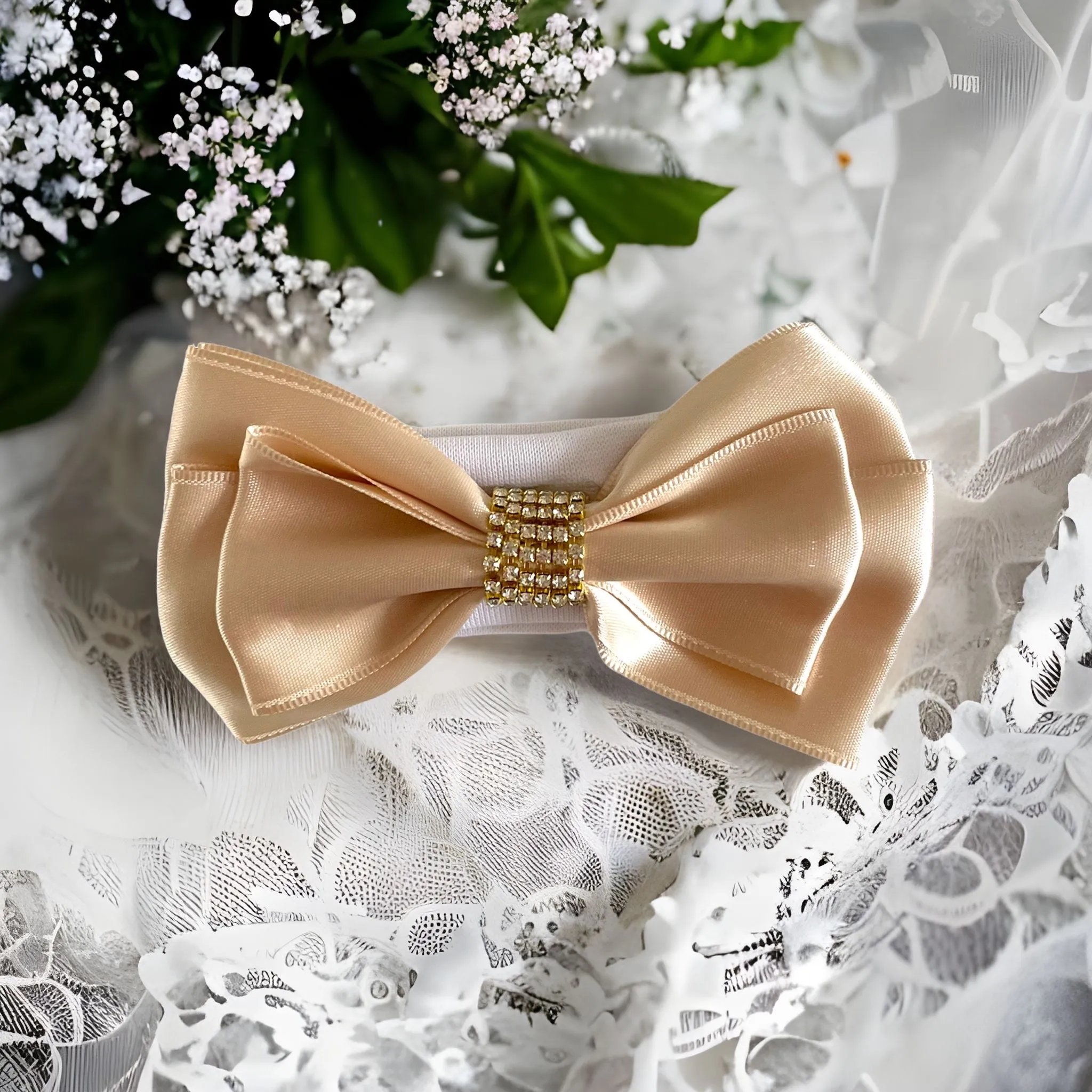 Bling Shoes and Headband -Champagne