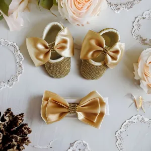 Bling Shoes and Headband -Champagne