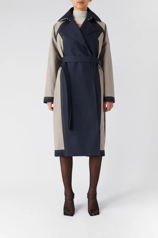 BOYAROVSKAYA Reversible Waterproof Trench Navy