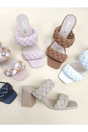 Braid Strap High Heel Sandals