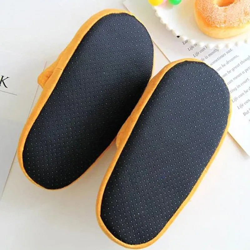 Bread-Shaped Winter Plush Cotton Slippers: Non-Slip, Warm