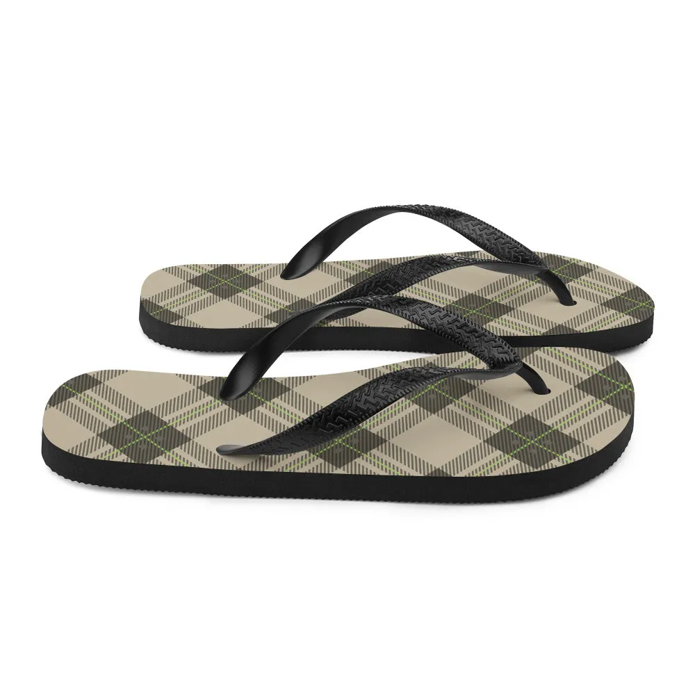 Brown Tartan - Sustainably Made Flip-Flops