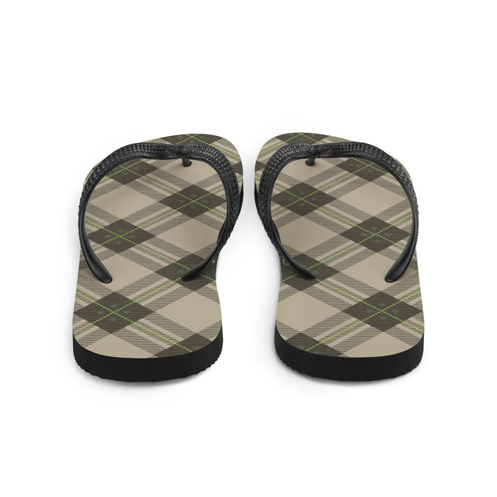 Brown Tartan - Sustainably Made Flip-Flops