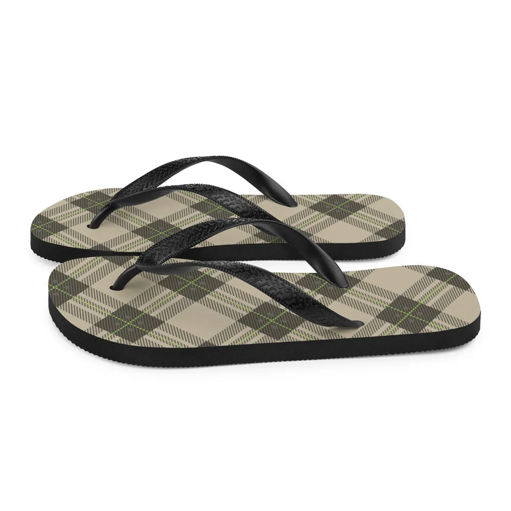 Brown Tartan - Sustainably Made Flip-Flops