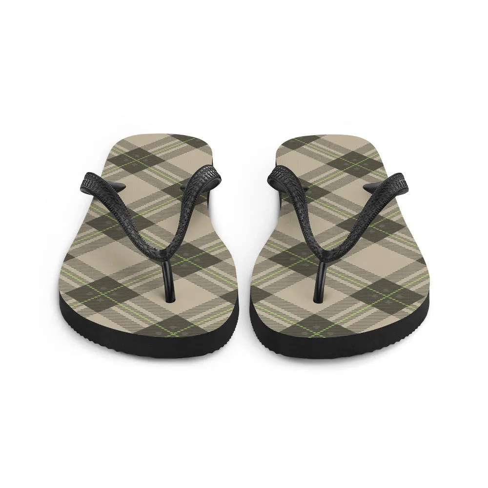 Brown Tartan - Sustainably Made Flip-Flops