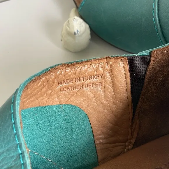 Bueno Tanner D'orsay Leather Slide Sandals/Turquoise Size 39 🆕