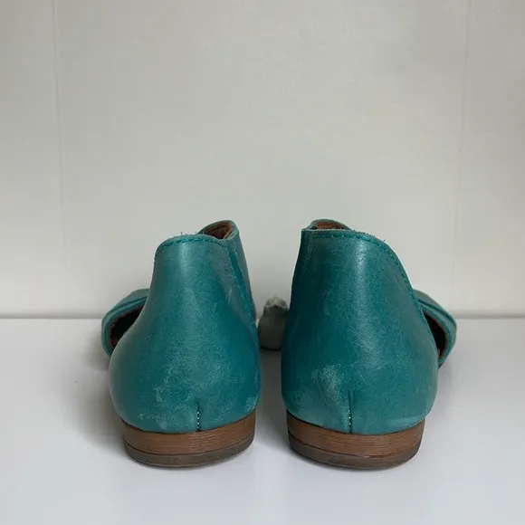 Bueno Tanner D'orsay Leather Slide Sandals/Turquoise Size 39 🆕
