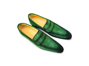 Burnished Suede Penny Loafer