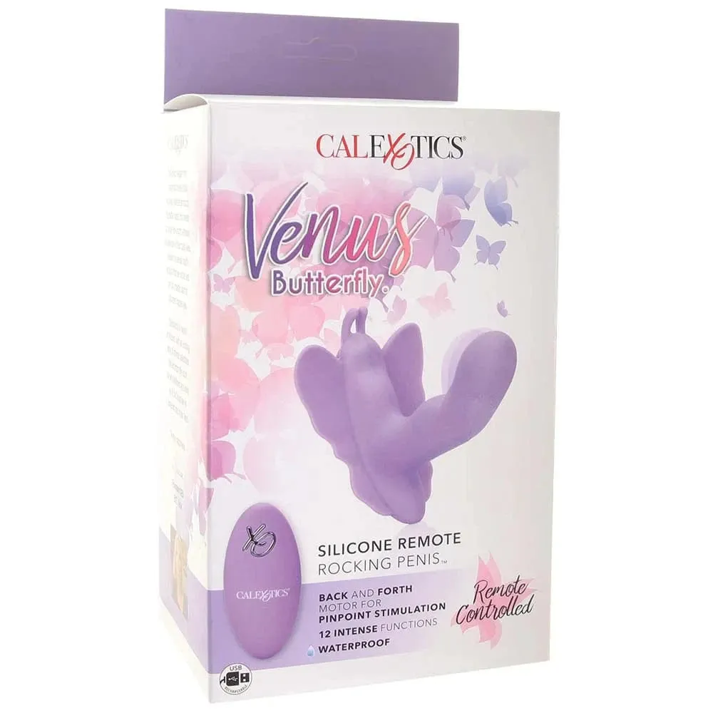 CalExotics Venus Butterfly Remote Rocking Penis Vibe in Purple