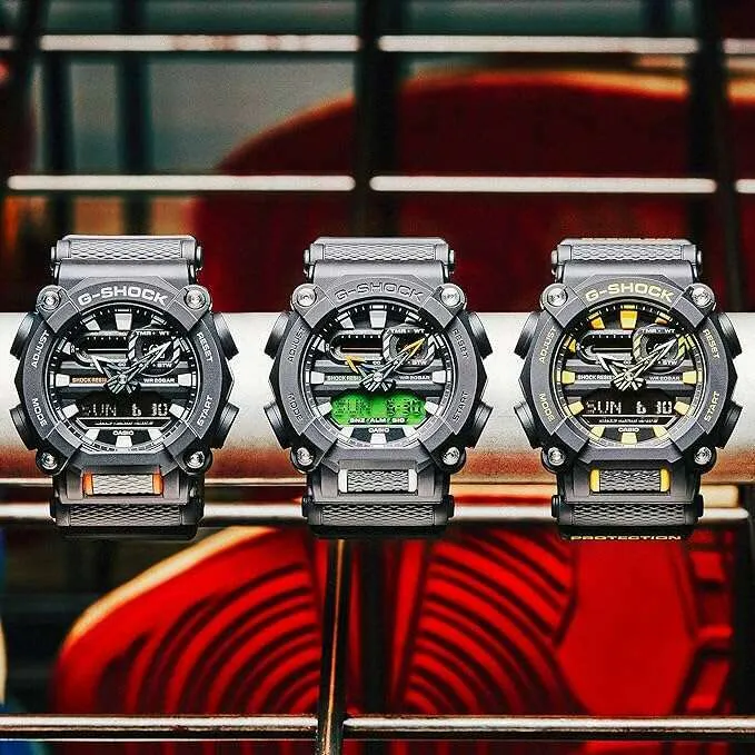CASIO G-SHOCK BLACK & YELLOW ANALOG DIGITAL MEN WATCH GA-900A-1A9JF
