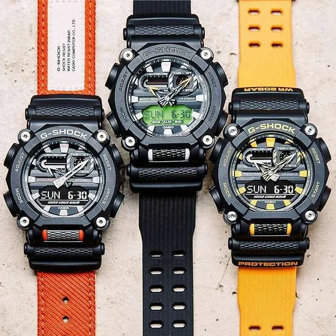 CASIO G-SHOCK BLACK & YELLOW ANALOG DIGITAL MEN WATCH GA-900A-1A9JF