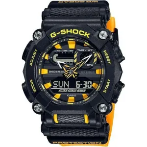 CASIO G-SHOCK BLACK & YELLOW ANALOG DIGITAL MEN WATCH GA-900A-1A9JF