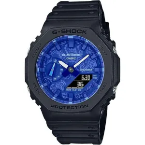 CASIO G-SHOCK BLUE PAISLEY SERIES LIMITED MODEL BLACK & BLUE MEN WATCH GA-2100BP-1AJF