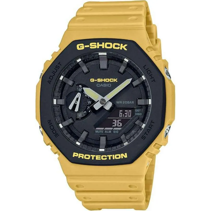CASIO G-SHOCK CARBON CORE GUARD ANALOG DIGITAL MUSTARD YELLOW MEN WATCH GA-2110SU-9AJF