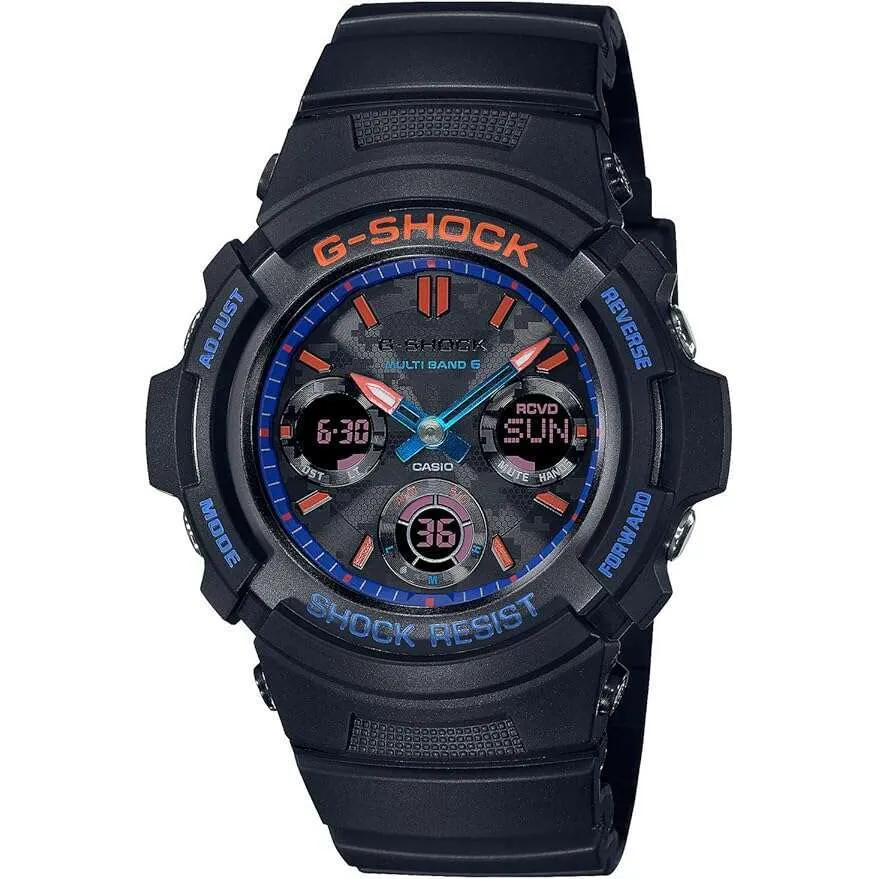CASIO G-SHOCK CITY CAMOUFLAGE SERIES RADIO SOLAR BLACK MEN WATCH AWG-M100SCT-1AJF