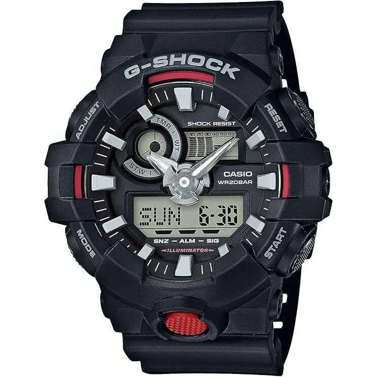 CASIO G-SHOCK DAY-DATE ANALOG DIGITAL BLACK MEN WATCH GA-700-1AJF