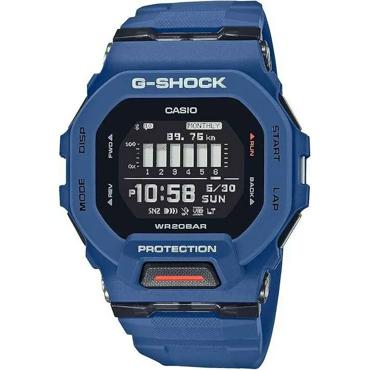 CASIO G-SHOCK DAY-DATE BLUE RESIN STRAP DIGITAL DIAL MEN WATCH GBD-200-2JF