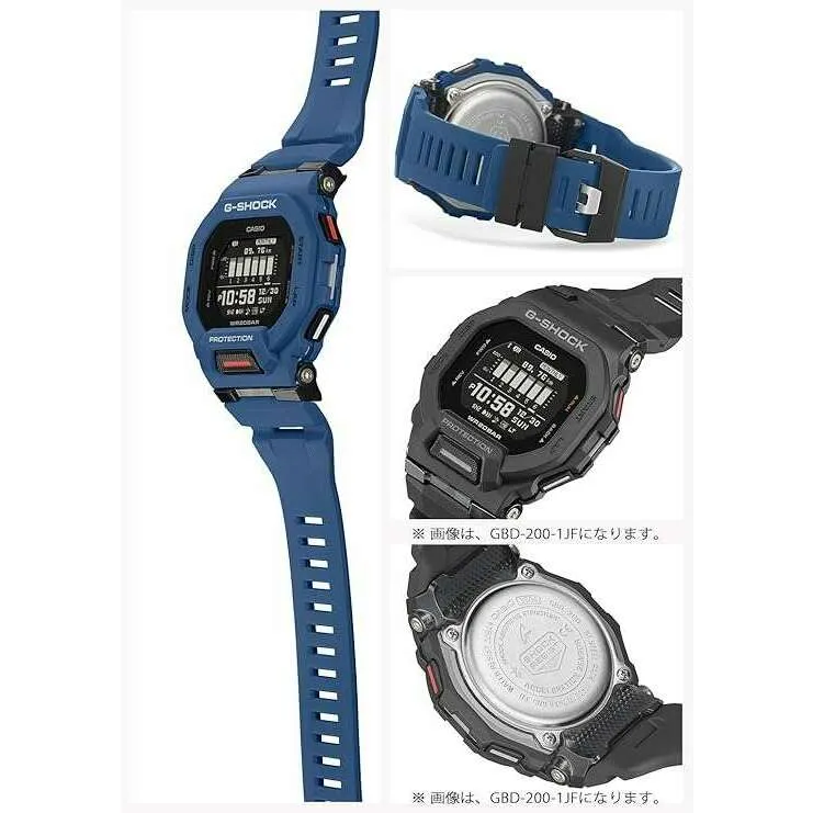 CASIO G-SHOCK DAY-DATE BLUE RESIN STRAP DIGITAL DIAL MEN WATCH GBD-200-2JF
