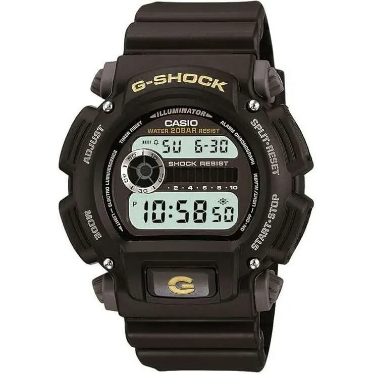 CASIO G-SHOCK DIGITAL MATTE BLACK & YELLOW MEN WATCH DW-9052-1B