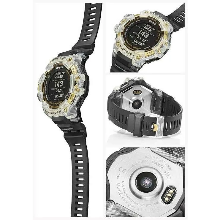 CASIO G-SHOCK G-SQUAD BLACK & GOLD DIGITAL MEN WATCH GBD-H1000-1A9JR