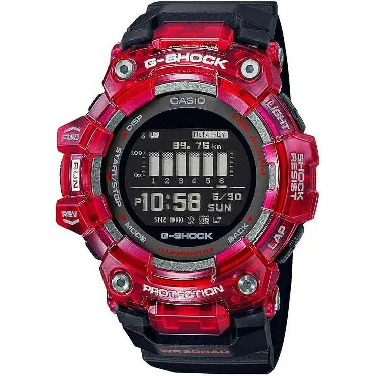 CASIO G-SHOCK G-SQUAD BLUETOOTH BLACK & RED LIMITED MODEL MEN WATCH GBD-100SM-4A1JF