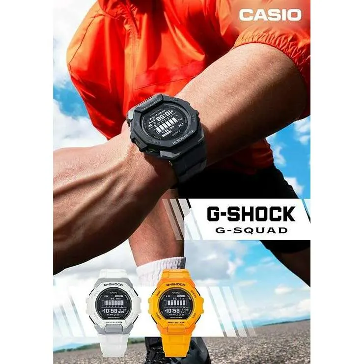 CASIO G-SHOCK G-SQUAD BLUETOOTH DAY-DATE DIGITAL WHITE MEN WATCH GBD-300-7JF