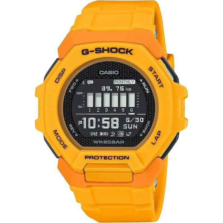 CASIO G-SHOCK G-SQUAD BLUETOOTH DAY-DATE DIGITAL YELLOW MEN WATCH GBD-300-9JF