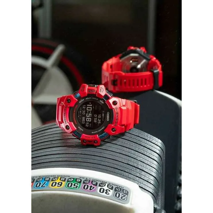 CASIO G-SHOCK G-SQUAD PEDOMETER SOLAR GPS DIGITAL RED MEN WATCH GBD-H1000-4JR