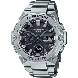 CASIO G-SHOCK G-STEEL SMARTPHONE LINKED ANALOG DIGITAL DIAL SILVER MEN WATCH GST-B400D-1AJF