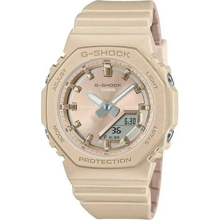 CASIO G-SHOCK LIMITED MODEL ANALOG DIGITAL BEIGE LADIES WATCH GMA-P2100ST-9AJF