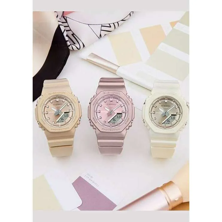 CASIO G-SHOCK LIMITED MODEL ANALOG DIGITAL BEIGE LADIES WATCH GMA-P2100ST-9AJF