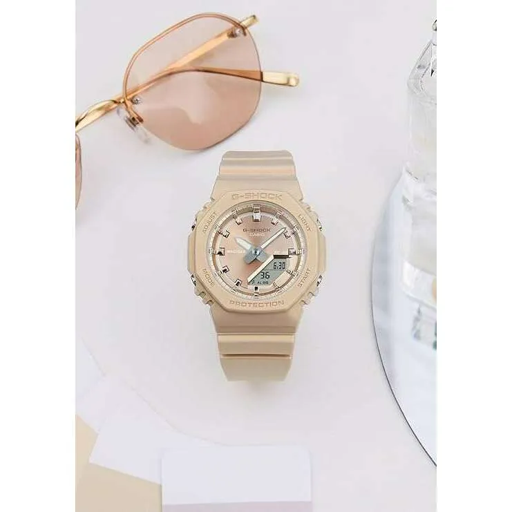 CASIO G-SHOCK LIMITED MODEL ANALOG DIGITAL BEIGE LADIES WATCH GMA-P2100ST-9AJF