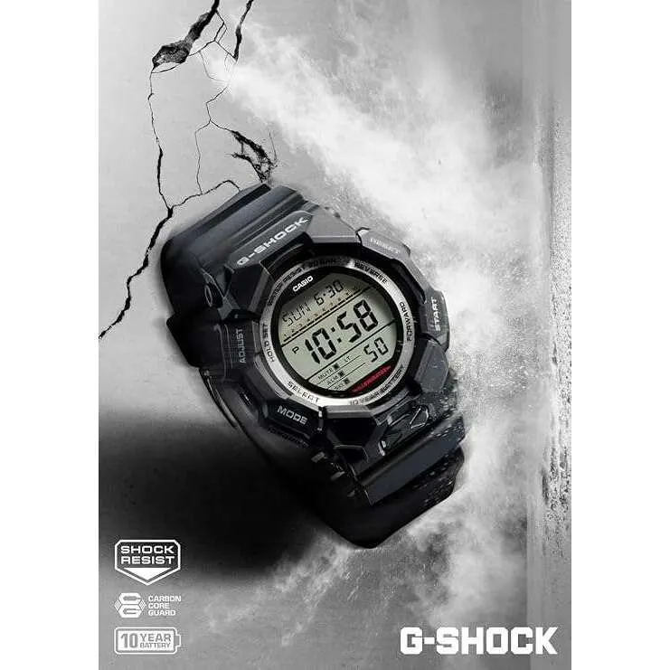 CASIO G-SHOCK LONGLIFE BATTERY BLACK RESIN STRAP DIGITAL DIAL MEN WATCH GD-010-1JF