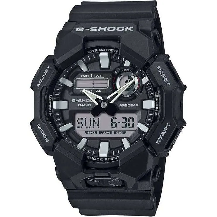 CASIO G-SHOCK LONGLIFE BATTERY DAY-DATE BLACK RESIN STRAP MEN WATCH GA-010-1AJF