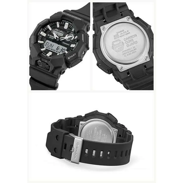 CASIO G-SHOCK LONGLIFE BATTERY DAY-DATE BLACK RESIN STRAP MEN WATCH GA-010-1AJF