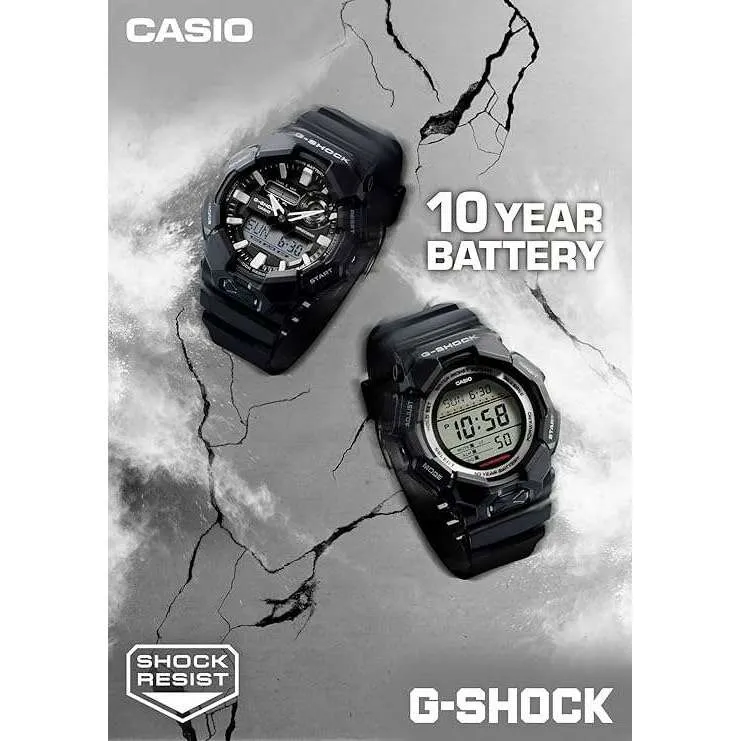 CASIO G-SHOCK LONGLIFE BATTERY DAY-DATE BLACK RESIN STRAP MEN WATCH GA-010-1AJF
