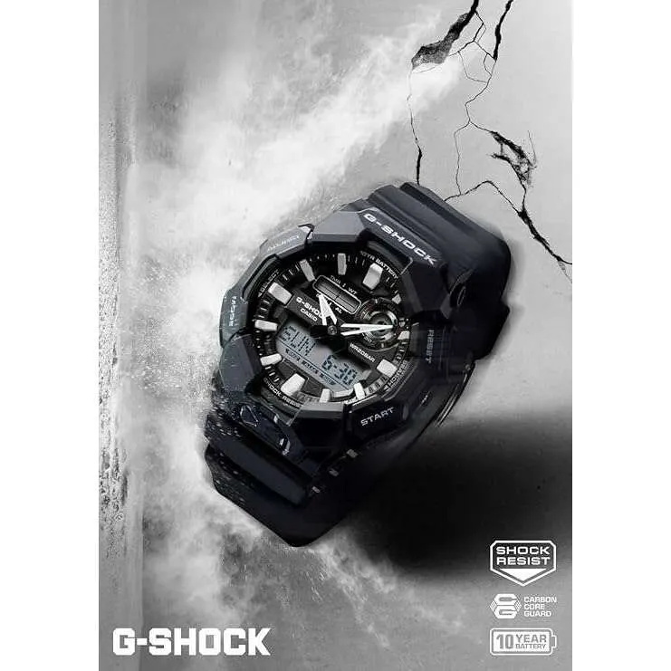 CASIO G-SHOCK LONGLIFE BATTERY DAY-DATE BLACK RESIN STRAP MEN WATCH GA-010-1AJF