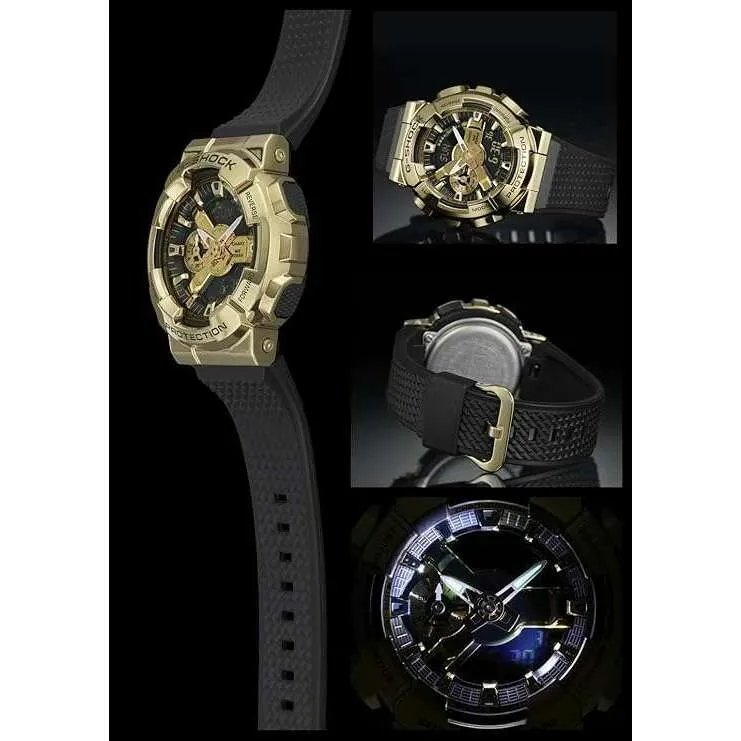 CASIO G-SHOCK METAL COVERED ANALOG DIGITAL BLACK & GOLD MEN WATCH GM-110G-1A9JF