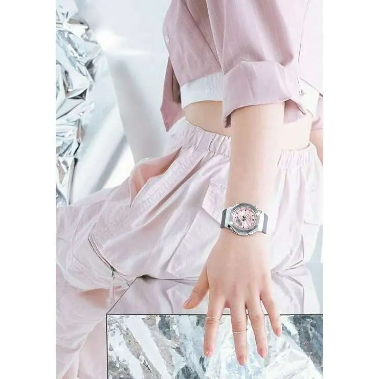CASIO G-SHOCK METAL COVERED ANALOG DIGITAL BLACK & PINK LADIES WATCH GM-S2110-4AJF